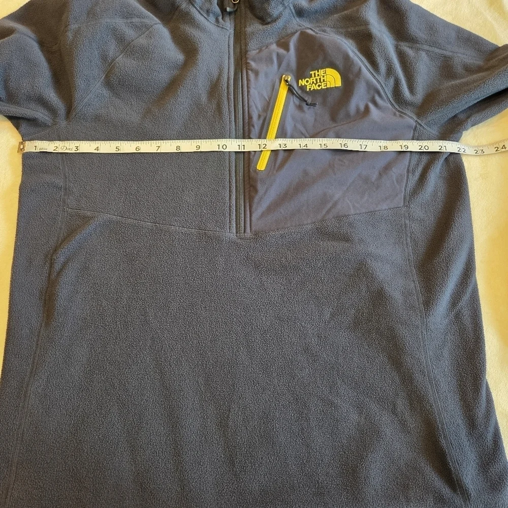 The North Face 1/4 Zip Pullover Fleece Jacket Mens Navy Flash Dry Hike Large